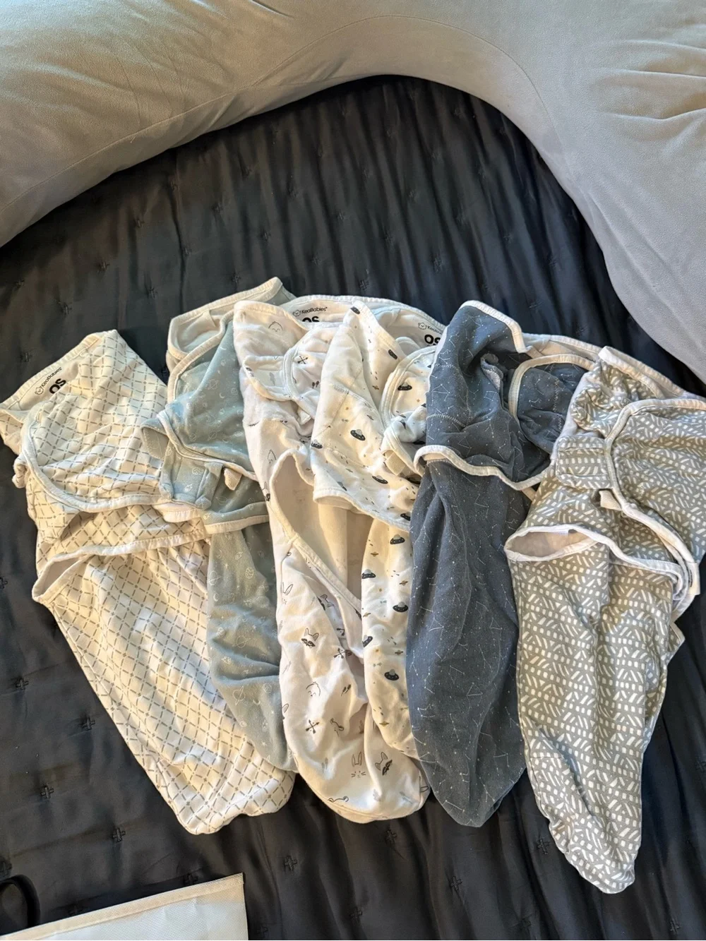 6 Assorted KeaBabies Swaddles - 0-3mo
